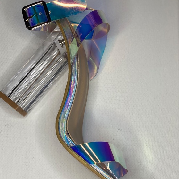 Prom Shoes! Clear Heel Open Toe (Clear & Hologram) - Picture 9 of 10